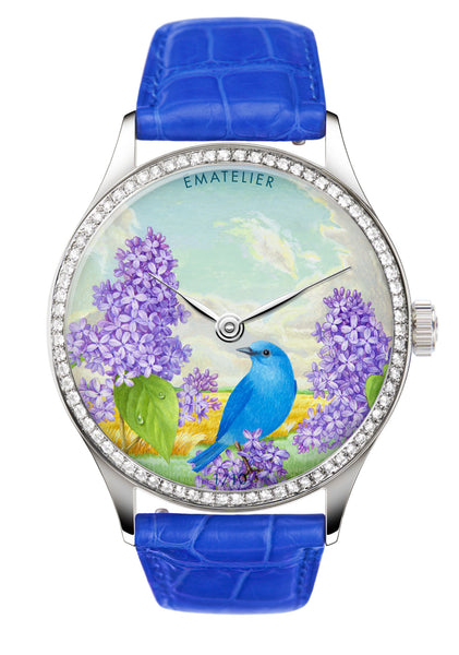 Lilacs and Bluebird