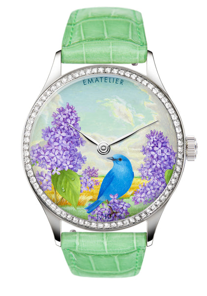 Lilacs and Bluebird