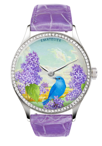 Lilacs and Bluebird