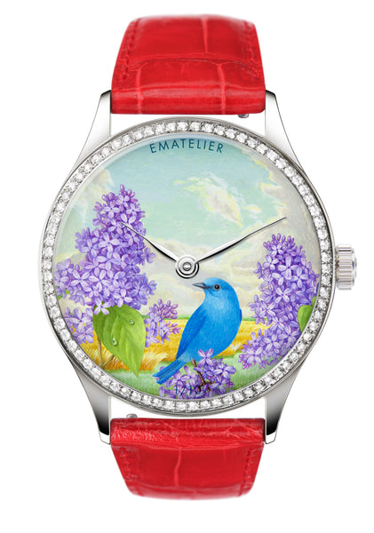 Lilacs and Bluebird