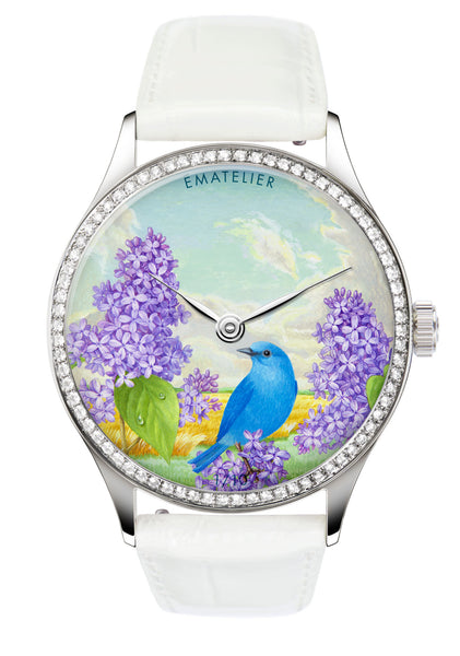Lilacs and Bluebird