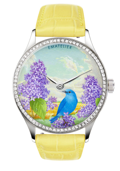 Lilacs and Bluebird