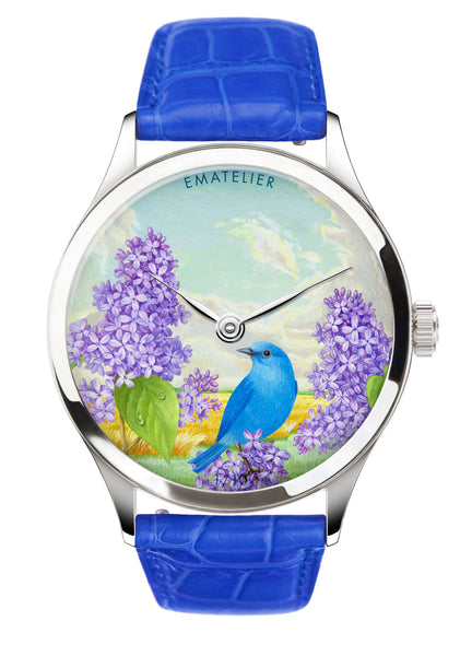 Lilacs and Bluebird