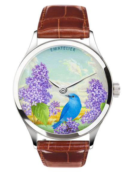 Lilacs and Bluebird