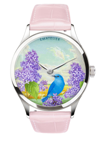 Lilacs and Bluebird