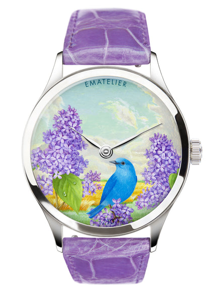 Lilacs and Bluebird