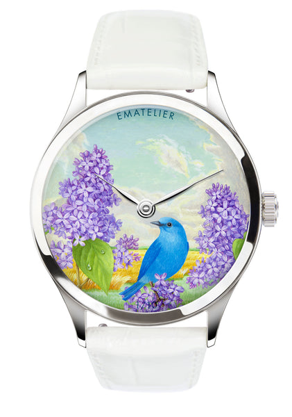 Lilacs and Bluebird